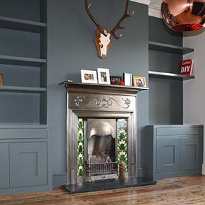a pair of alcove base cabinets