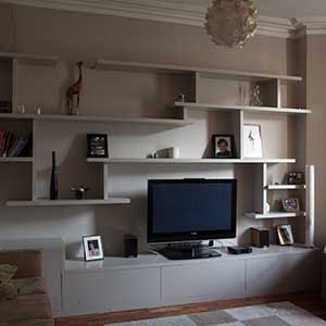 A set of asymmetric shelves